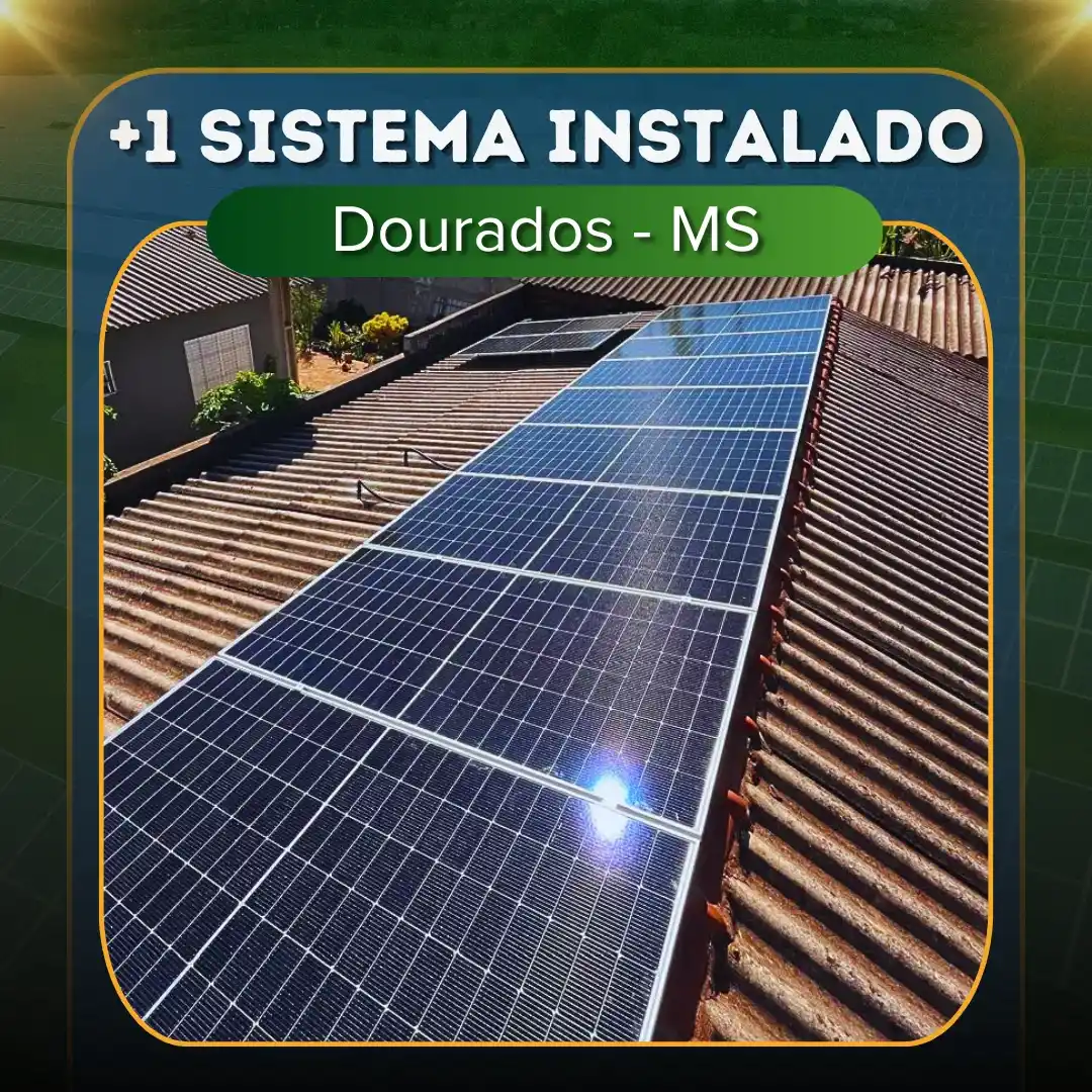 painel solar no telhado residencial dourados ms